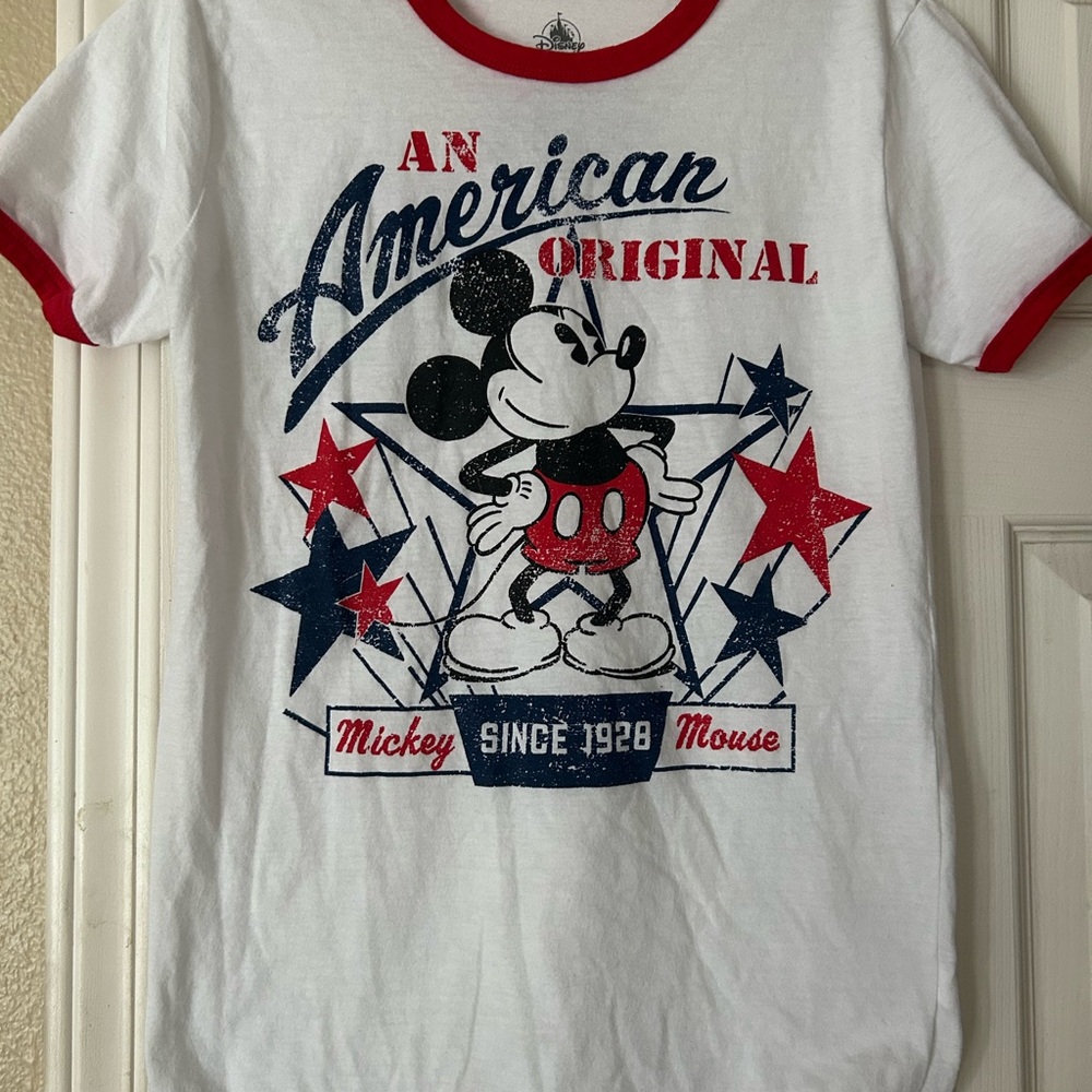 Disney Mickey Mouse American Original Kids T-Shirt - White, Red, and Blue